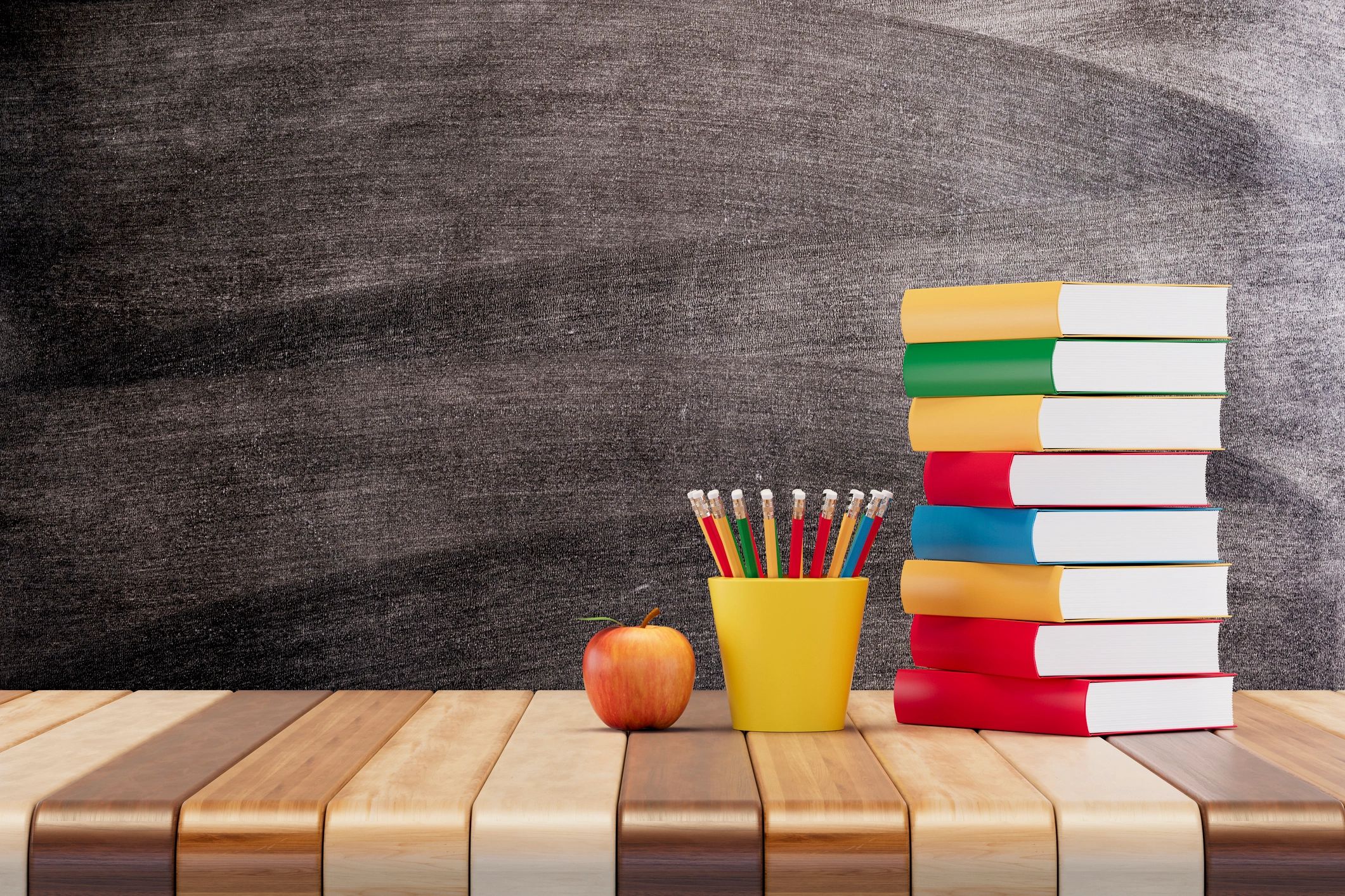 Research books and chalkboard representing archived educational resources
