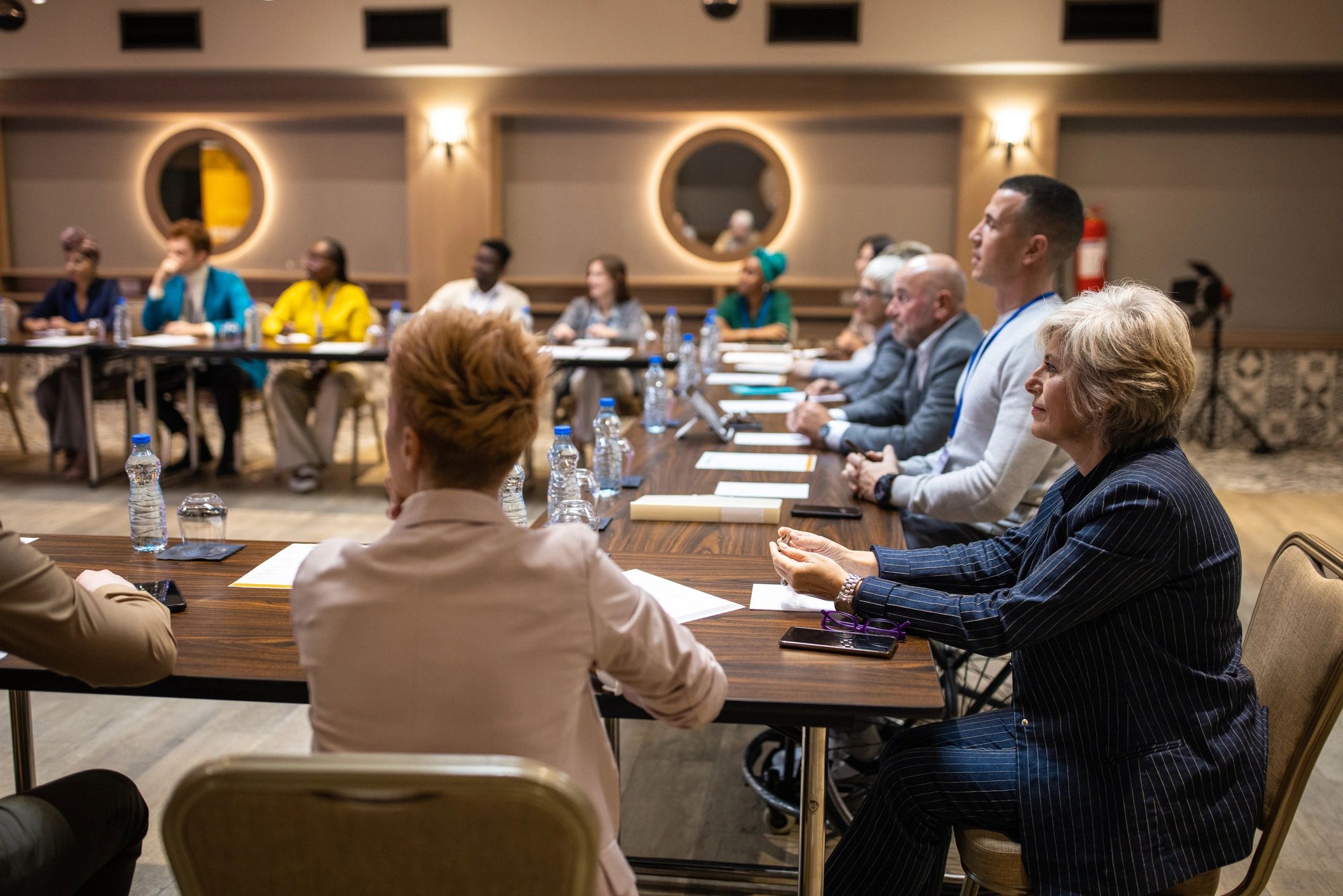 Audience attending an educational conference session